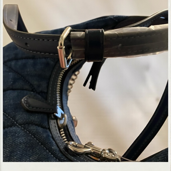 Coach Blue Denim Hobo Bag W Leather Crossbody Strap. Dustbag NWT - Picture 8 of 9